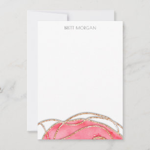 Rose Pink Gold Agate  Card