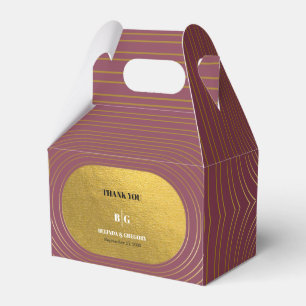 Rose Pink & Gold Modern Minimalist Arch Wedding Favor Box