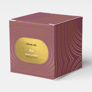 Rose Pink & Gold Modern Minimalist Arch Wedding Favor Box