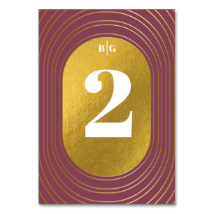 Rose Pink & Gold Modern Minimalist Arch Wedding Table Number