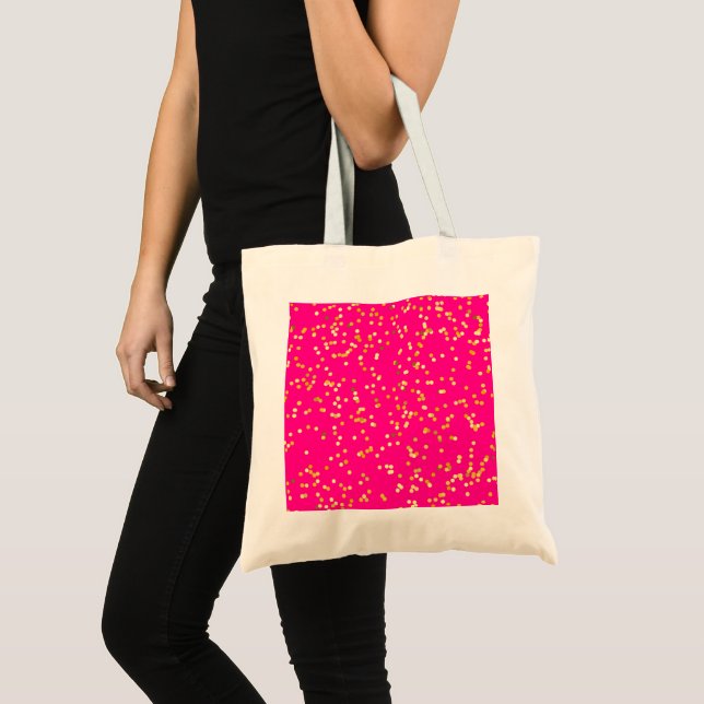 Rose pink gold sparkles tote bag (Front (Product))