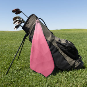 Rose pink gradient geometric mesh pattern golf towel
