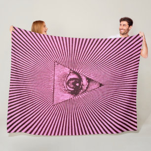 Rose Pink Illuminati Hologram Fleece Blanket