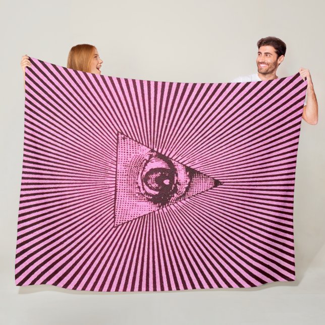 Rose Pink Illuminati Hologram Fleece Blanket (In Situ)