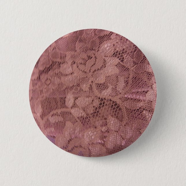 Rose Pink Lace 2 Inch Round Button (Front)