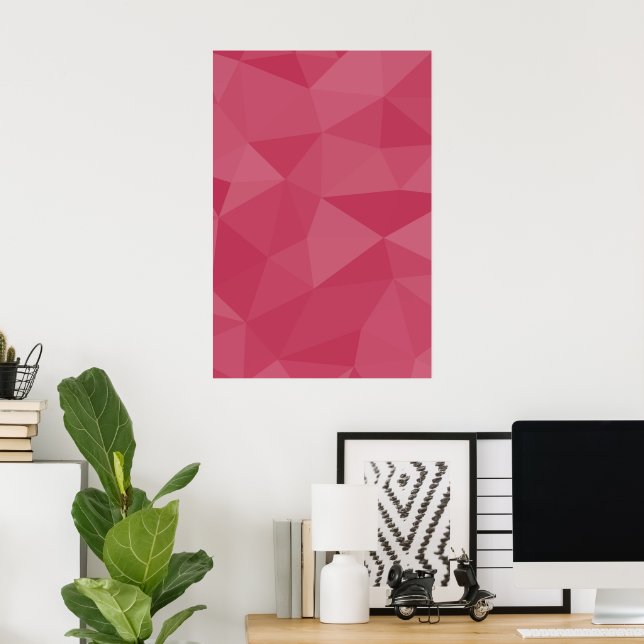 Rose pink light geometric mesh pattern poster (Home Office)