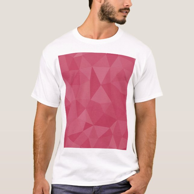 Rose pink light geometric mesh pattern T-Shirt (Front)