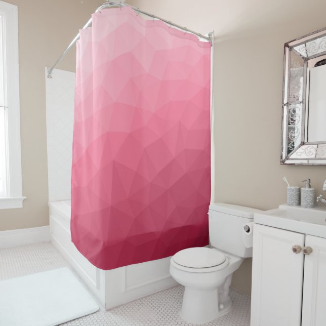 Rose pink light Gradient Geometric Mesh Pattern (In Situ)