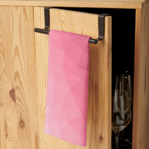 Rose pink light Gradient Geometric Mesh Pattern Kitchen Towel