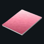 Rose pink light Gradient Geometric Mesh Pattern Notepad<br><div class="desc">Colour of the year. Magenta pink ombre gradient geometric mesh pattern. 
Triangle geometric mesh with light dark pinkish red ombre gradient.</div>