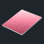 Rose pink light Gradient Geometric Mesh Pattern Notepad<br><div class="desc">Colour of the year. Magenta pink ombre gradient geometric mesh pattern. 
Triangle geometric mesh with light dark pinkish red ombre gradient.</div>