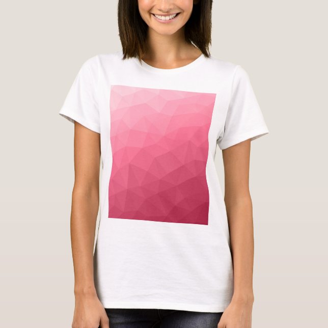 Rose pink light Gradient Geometric Mesh Pattern T-Shirt (Front)