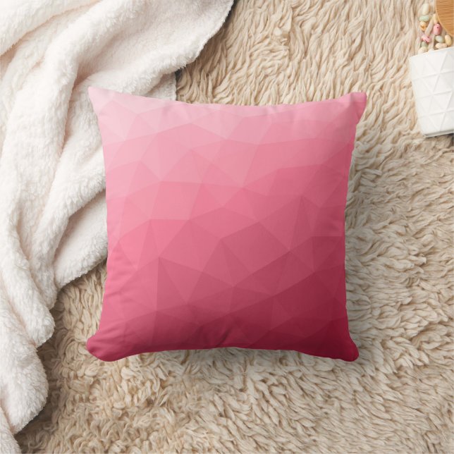 Rose pink light Gradient Geometric Mesh Pattern Throw Pillow (Blanket)