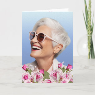 Rose Pink Lily Photo Keepsake Funeral Program