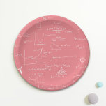 Rose Pink Math Equations and Formulas Paper Plate<br><div class="desc">Great pink paper napkins for a mathematics graduation party! Surprise your guests with something really creative. Illustrated by Patricia Alvarez.</div>