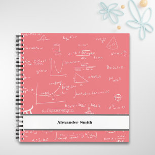 Rose Pink Math Equations Graphics and Formulas Notebook