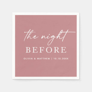 Rose Pink Modern Elegant Script Rehearsal Dinner Napkin