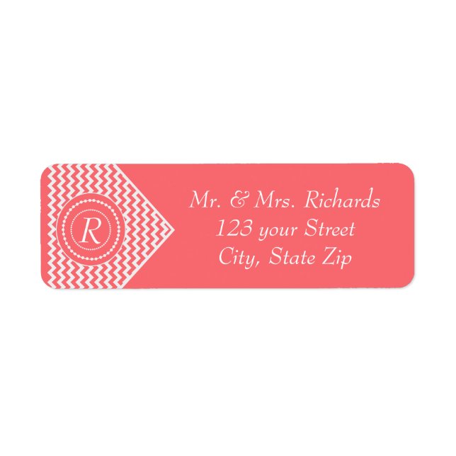 Rose Pink Monogrammé Chevron (Devant)