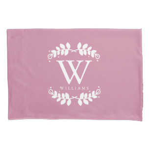 Rose Pink Monogrammed Pillowcase