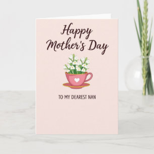 Rose Pink Mothers Day Heart Card