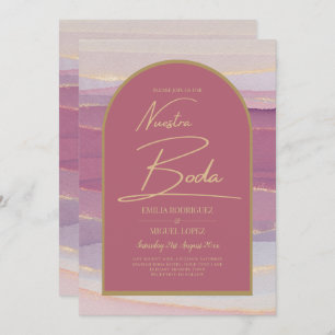 Rose Pink or Arch Marbre Mariage BODA INVITATION