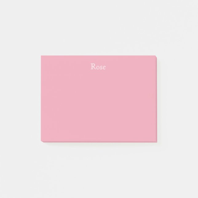 Rose Pink Personalized Post It Notes (Front)