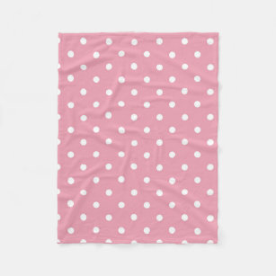 Rose Pink Polka Dot Fleece Blanket
