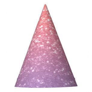 Rose pink purple lavender faux sparkles glitters party hat