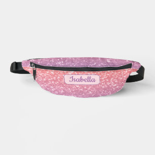 Rose pink purple lavender sparkles Custom Name Fanny Pack
