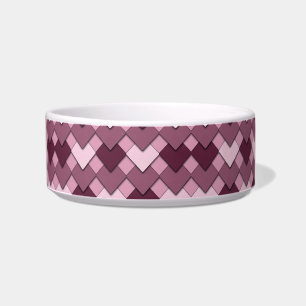 Rose Pink Square and Diamond Harlequin Pattern Bowl