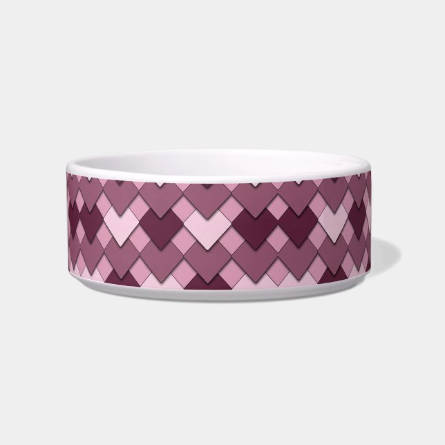 Rose Pink Square and Diamond Harlequin Pattern Bowl (Front)