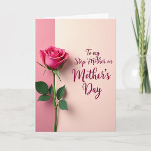 Rose Pink Step Mothers Day Card