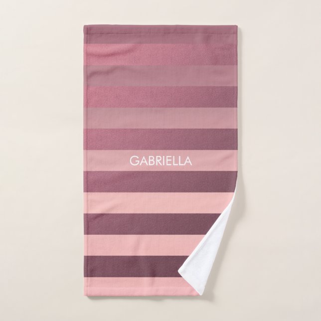 Rose Pink Stripes Bath Towel Set (Hand Towel)