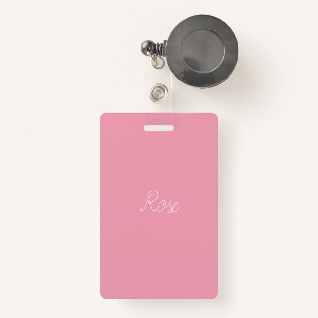 Rose Pink Template Badge (Front with Retractable)