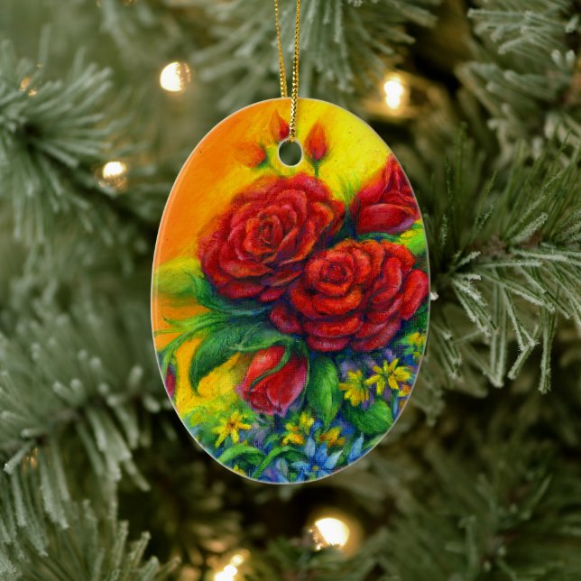 Rose Plumage Ceramic Ornament (Tree)