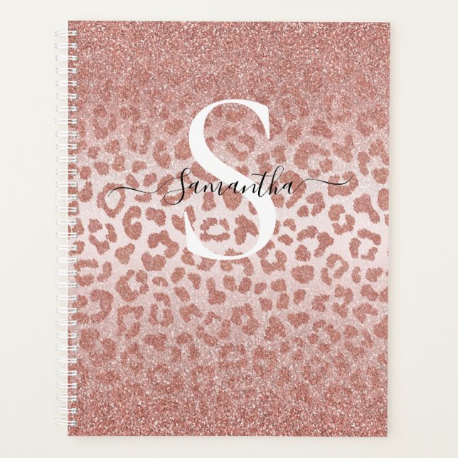 Rose Poster de animal or Glittery Gradier Planner (Devant)