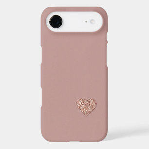 Rose Poussiéreuse Moderne & Or Rose Pailleté Coeur