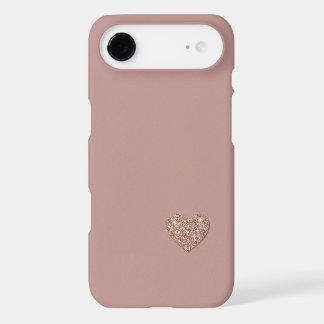Rose Poussiéreuse Moderne & Or Rose Pailleté Coeur