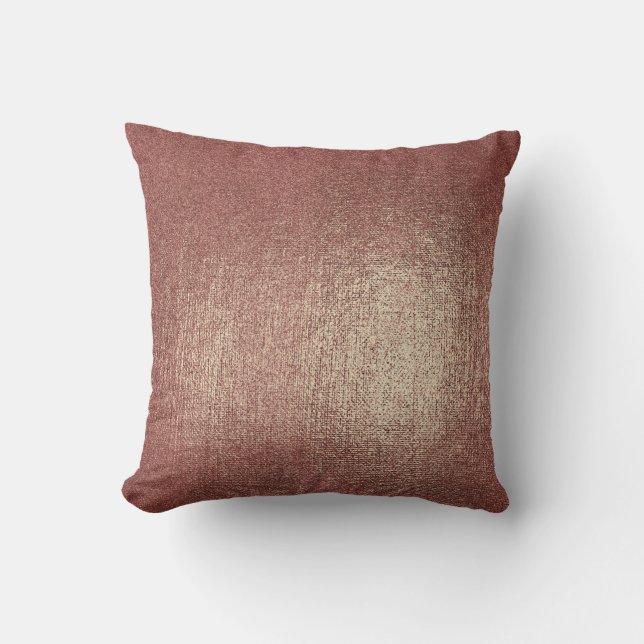 Rose Powder Gold Glam Metallic Pillow (Front)