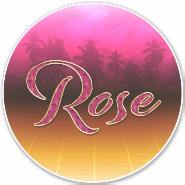 Rose Prénom Golden rose Autocollants (Devant)