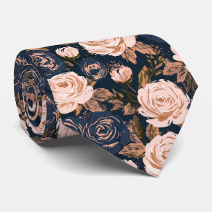 Rose Print Engagement Autumn Wedding Tie