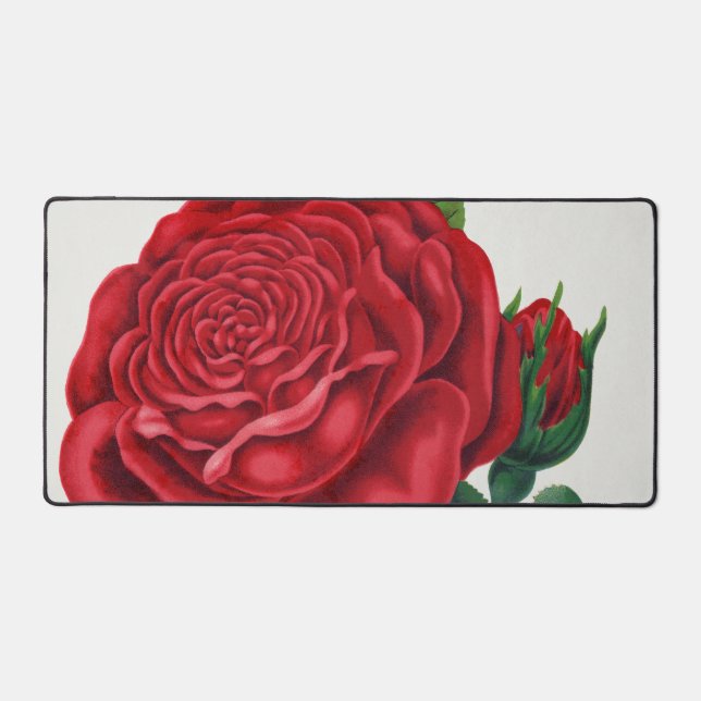 Rose Print Rochester Lithographing and Printing Co Desk Mat (Front)