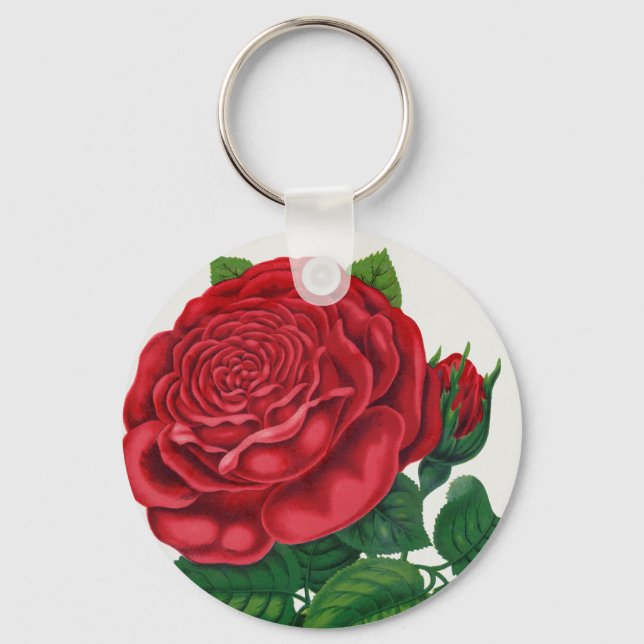 Rose Print Rochester Lithographing and Printing Co Keychain (Front)