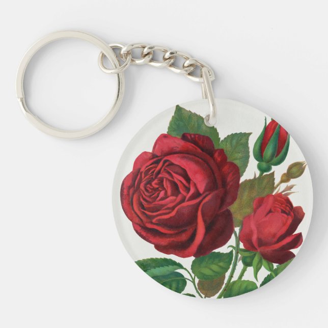 Rose Print Rochester Lithographing and Printing Co Keychain (Front)