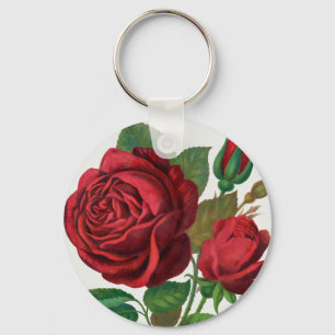 Rose Print Rochester Lithographing and Printing Co Keychain