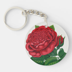 Rose Print Rochester Lithographing and Printing Co Keychain