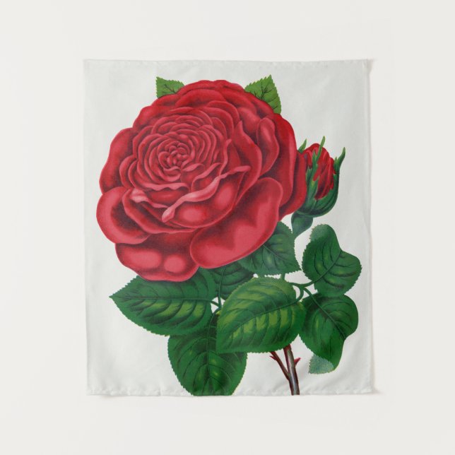 Rose Print Rochester Lithographing and Printing Co Tapestry (Front)