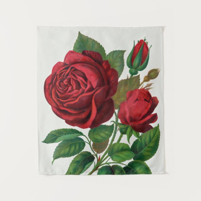 Rose Print Rochester Lithographing and Printing Co Tapestry (Front)