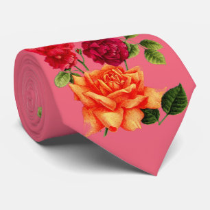rose print tie