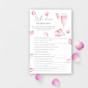 Rose Prosecco - Who knows the bride best game